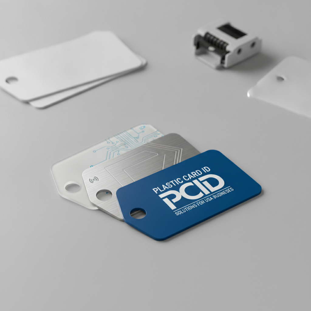 Plastic card key tag